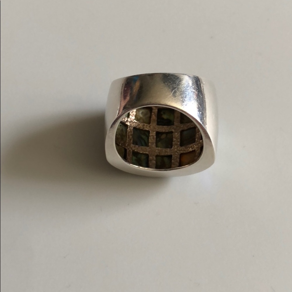 Silver Ring with abalone Inlay - Picture 6 of 8
